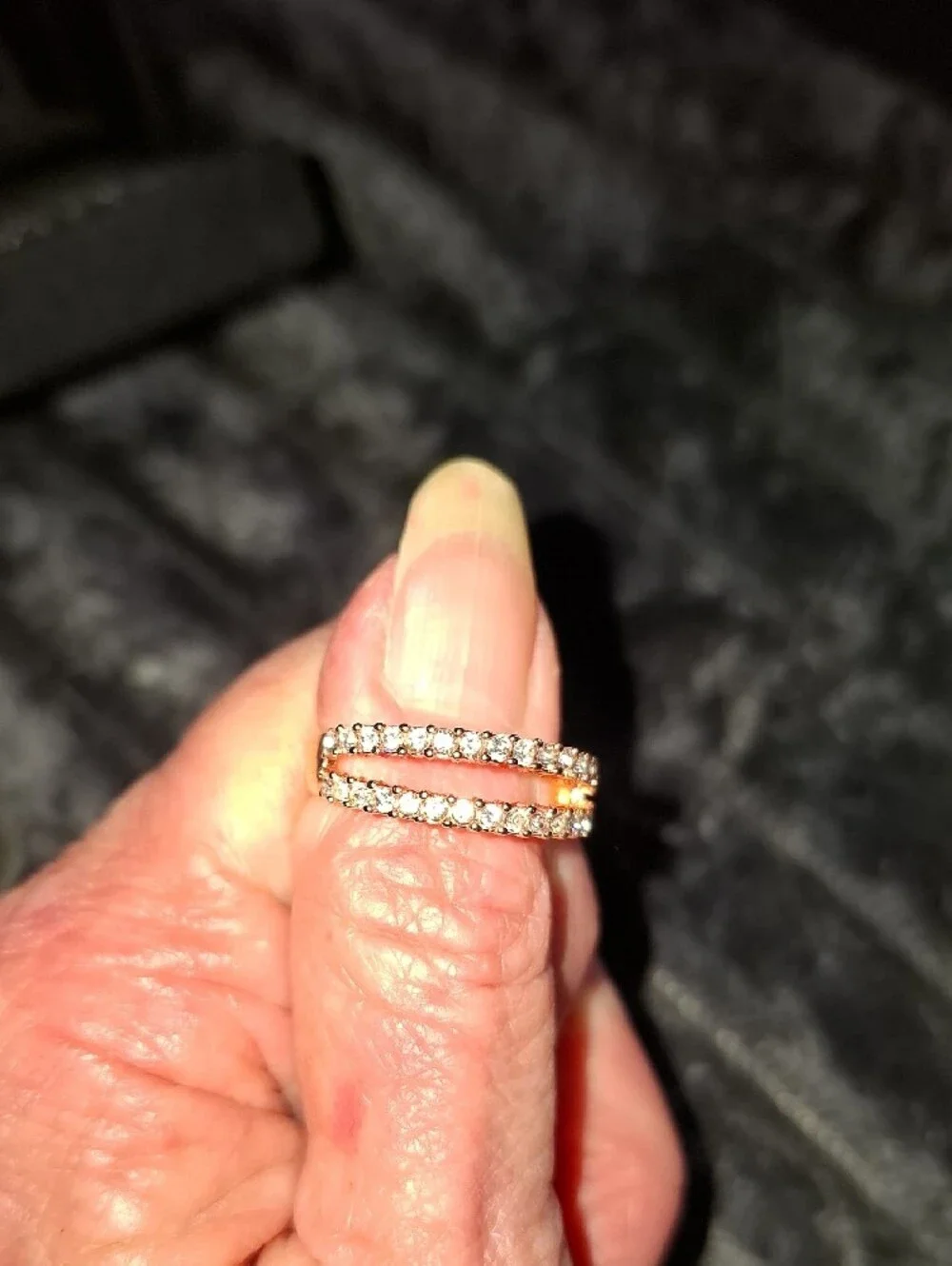 Elegant Gold-Tone Cubic Zirconia Multi-Band Ring in Gold